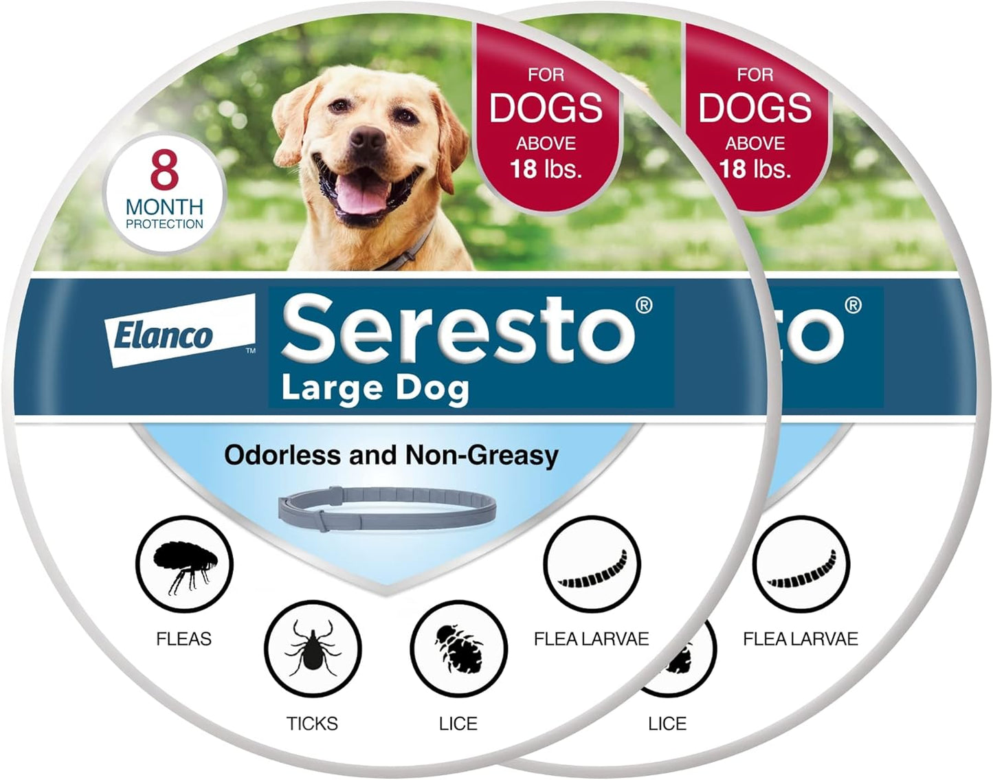 Seresto Flea & Tick Collar For Dogs Over 18 lbs., Treatment & Prevention, Vet-Recommend, 8 Month Protection