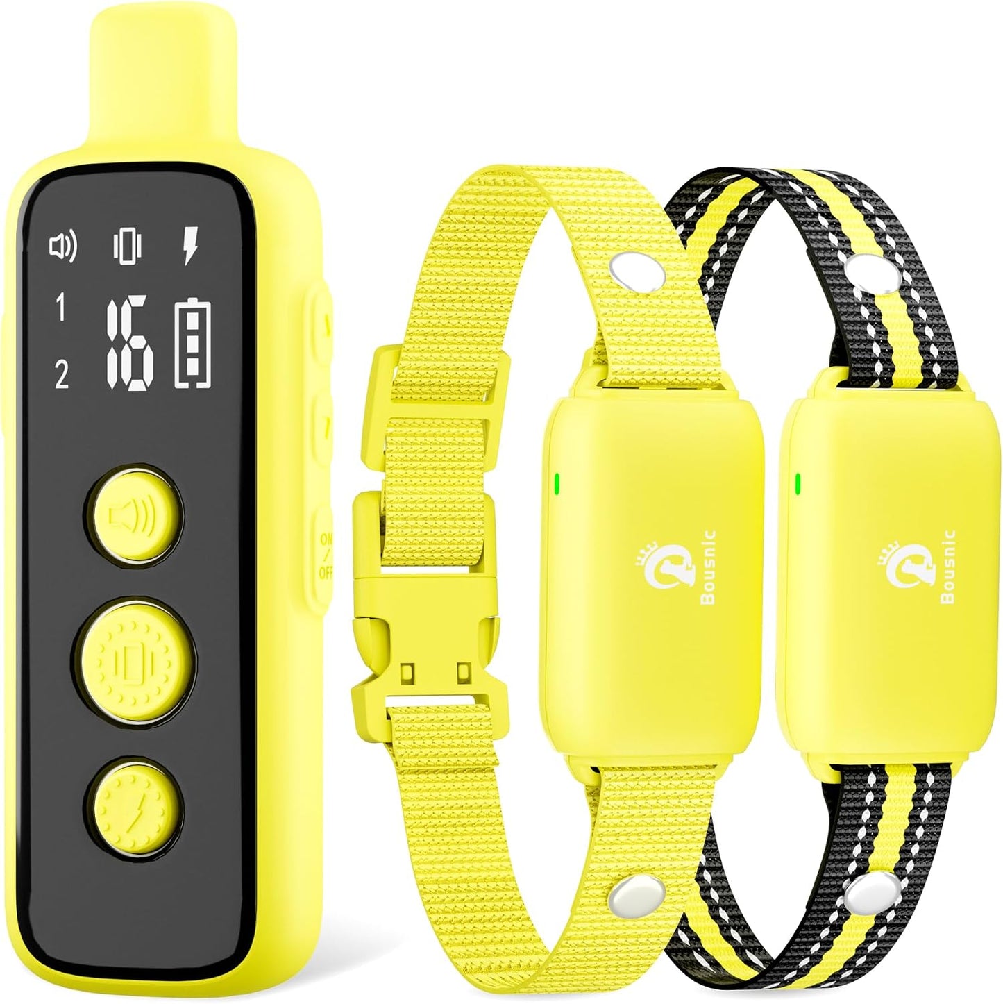 Dog Shock Collar for 2 Dogs - (8-120lbs) Waterproof Rechargeable Electric Dog Training Collar with Remote for Small Medium Large Dogs with Beep Vibration Safe Shock Modes(Grey)
