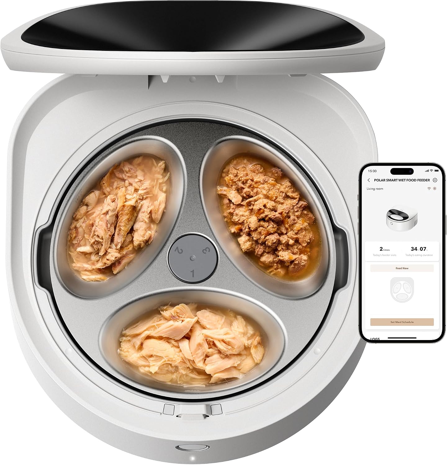 Automatic Wet Food Cat Feeder 2026 New Version with Semiconductor Cooling, Refrigerated 3 Fresh Meals in 3 Days, App-Controlled Pet Food Dispenser, Stainless Steel Bowl, Easy to Clean