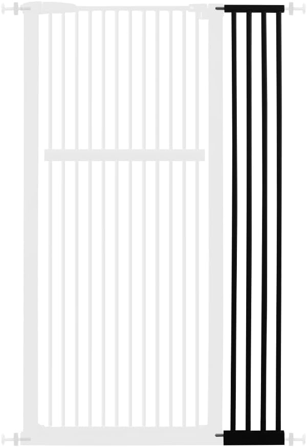 61.02" Extra Tall Pet Gate for Cat Dog 30.12"-59.24" Wide Black | Extra Tall Cat Gate for Doorway Hallway Stairs Pressure Mounted 1.37" Gap No Drilling Auto-Close Dual-Lock