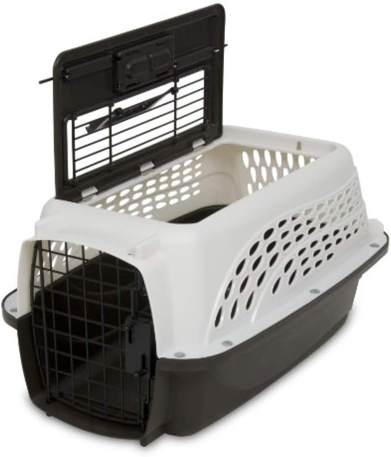 Petmate Dog Crates for Small Dogs & Cat Carriers, Two-Door Plastic Pet Kennel, Top & Front Loading, Made in USA, 24", Blue | Plastic pet kennel made in USA, for small pups and kittens, dual entry design, great for travel and vet trips, easy access | Product image 8