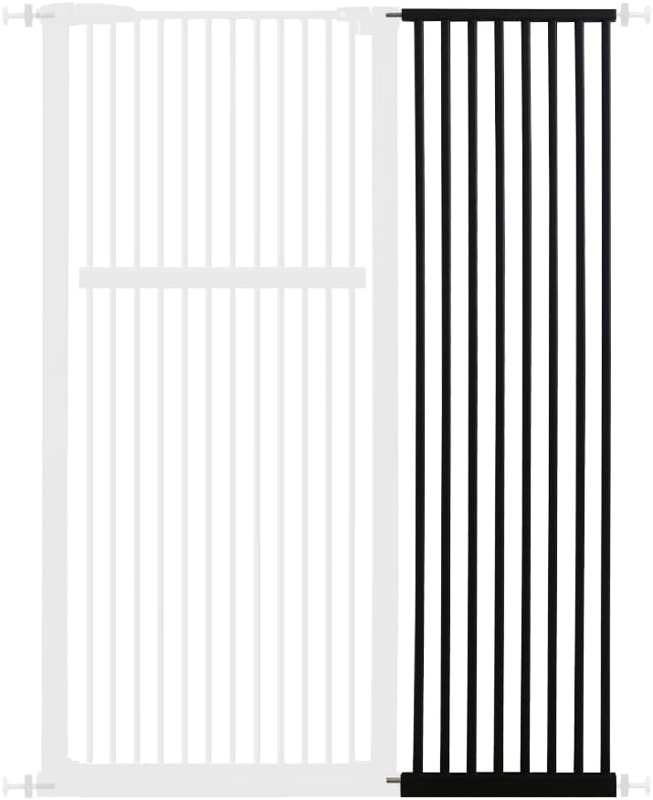 61.02" Extra Tall Pet Gate for Cat Dog 30.12"-59.24" Wide Black | Extra Tall Cat Gate for Doorway Hallway Stairs Pressure Mounted 1.37" Gap No Drilling Auto-Close Dual-Lock