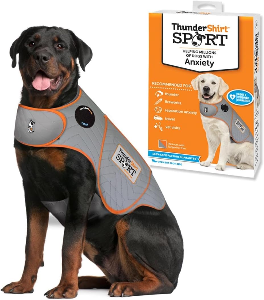 ThunderShirt for Dogs Calming Anxiety Vest, X Large, Platinum Sport | Skin-Friendly Dog Anxiety Shirt, Helps Reduce Stress from Thunder, Fireworks & Travel