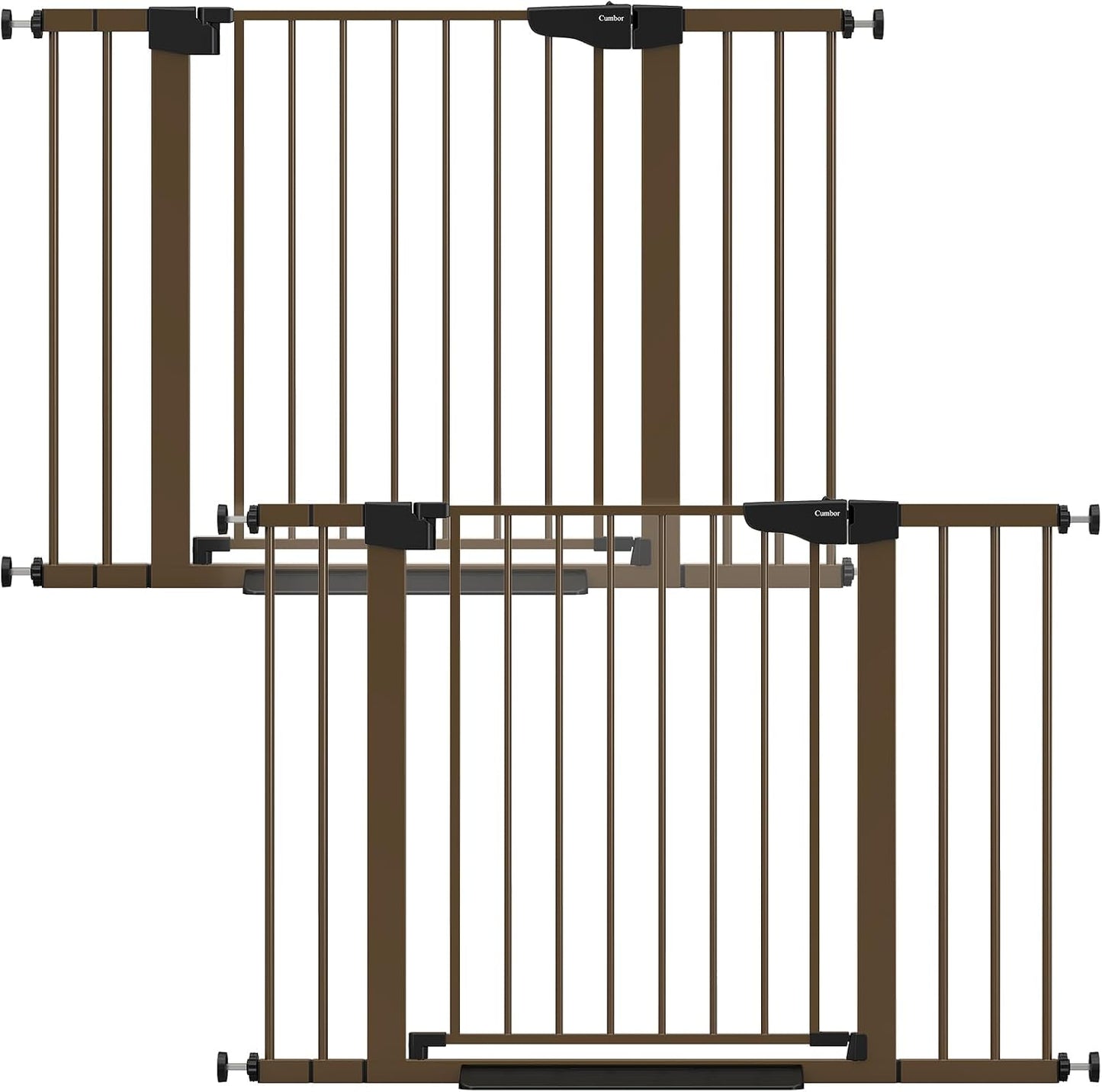 30-46" Baby Gate for Stairs, Auto Close Dog Gate for the House Black | Easy Install Pressure Mounted Pet Gates for Doorway, Dual Lock Indoor Safety Gate for Baby & Dog, Mom's Choice Awards Winner