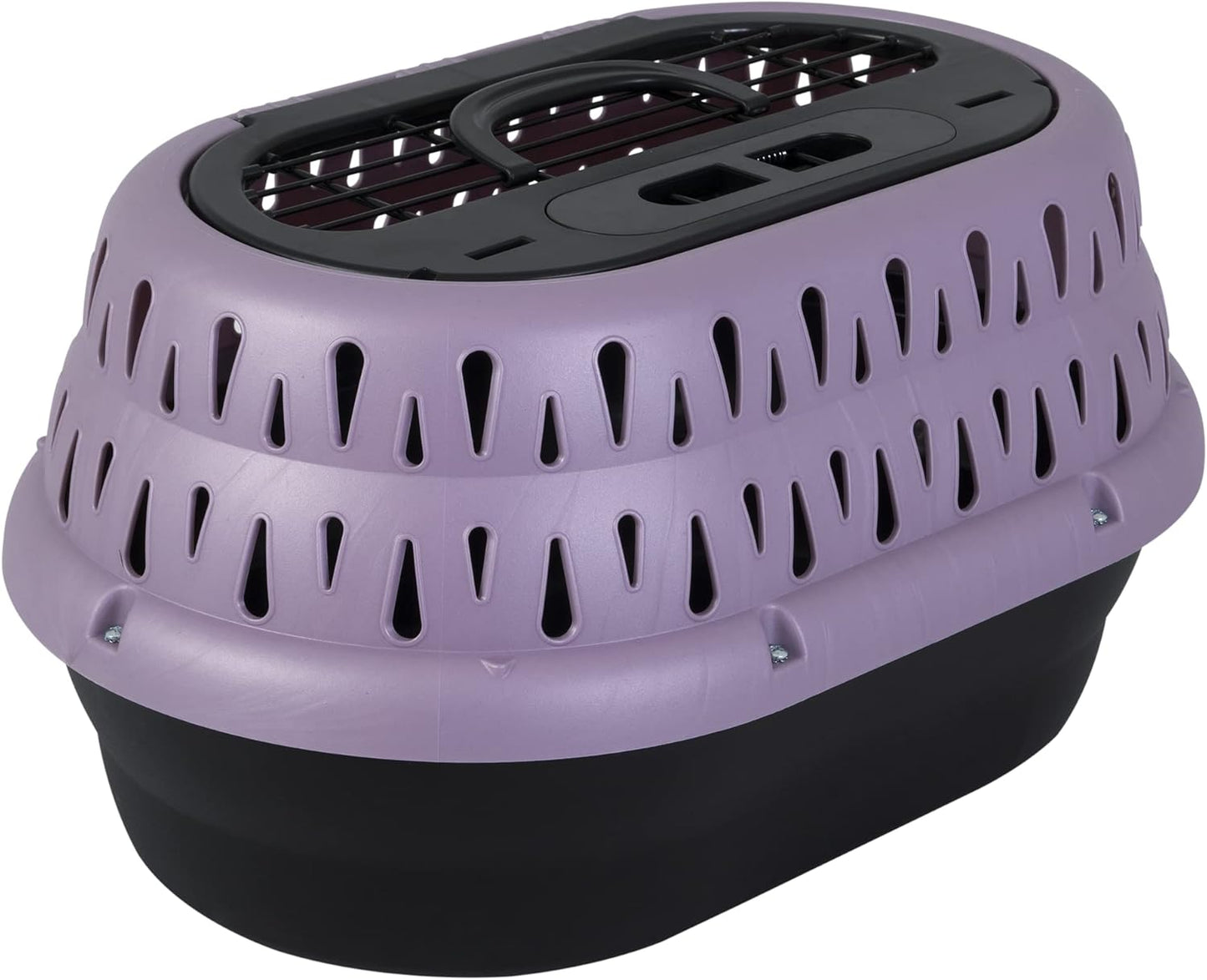 Dog Crates for Small Dogs & Cat Carriers, Two-Door Plastic Pet Kennel, Top & Front Loading, Made in USA, 24", Blue | Plastic pet kennel made in USA, for small pups and kittens, dual entry design, great for travel and vet trips, easy access