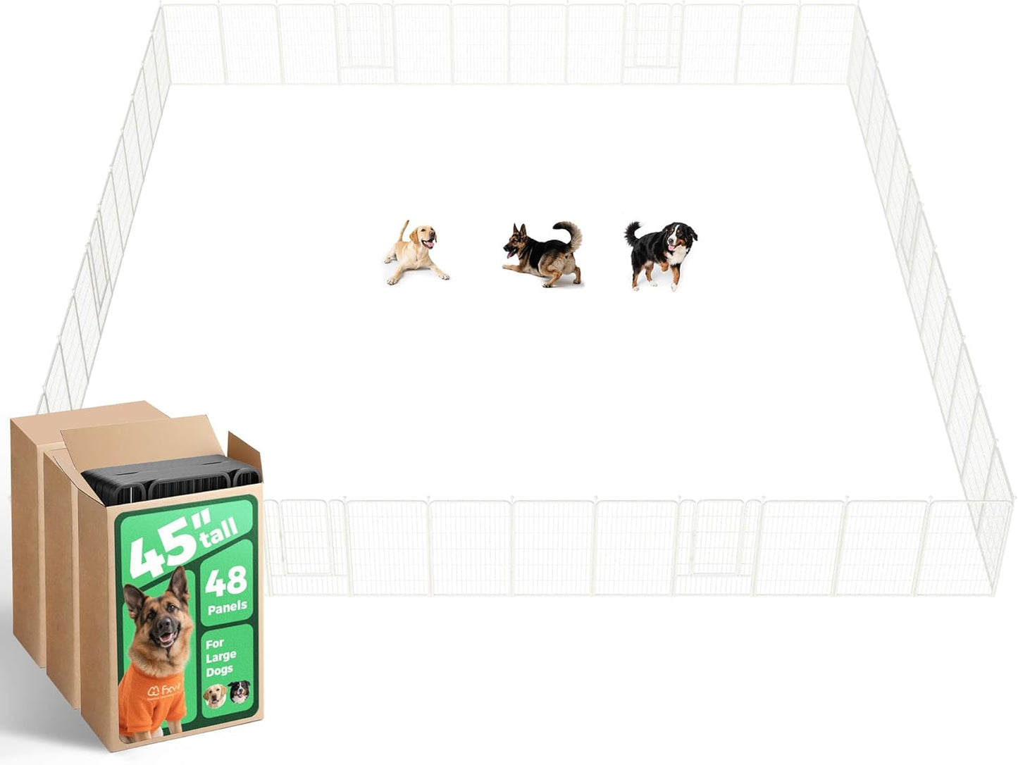 Rollick Dog Playpen, Indoor, Yard & RV Camping, 24" H, 8 Panels | Easy setup, Heavy-duty, DIY layouts, Walk-through gate, for Puppies & Small Dogs, Patented
