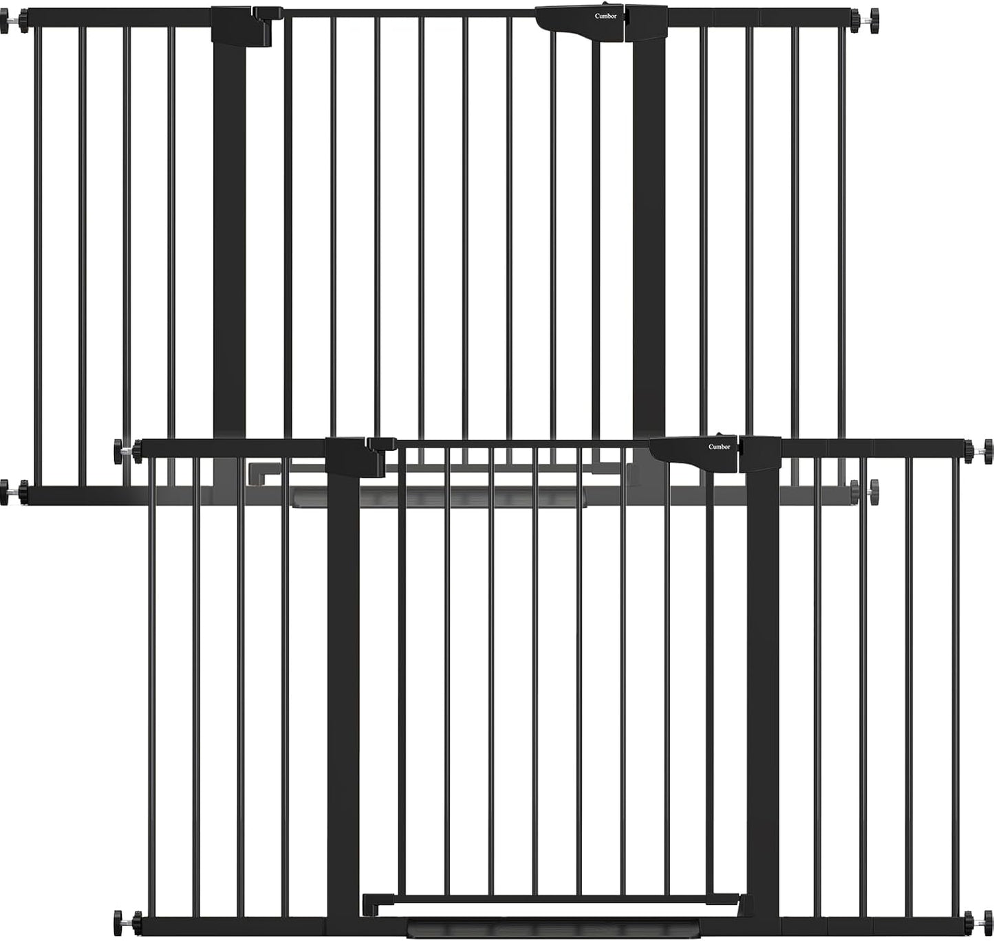 30-46" Baby Gate for Stairs, Auto Close Dog Gate for the House Black | Easy Install Pressure Mounted Pet Gates for Doorway, Dual Lock Indoor Safety Gate for Baby & Dog, Mom's Choice Awards Winner