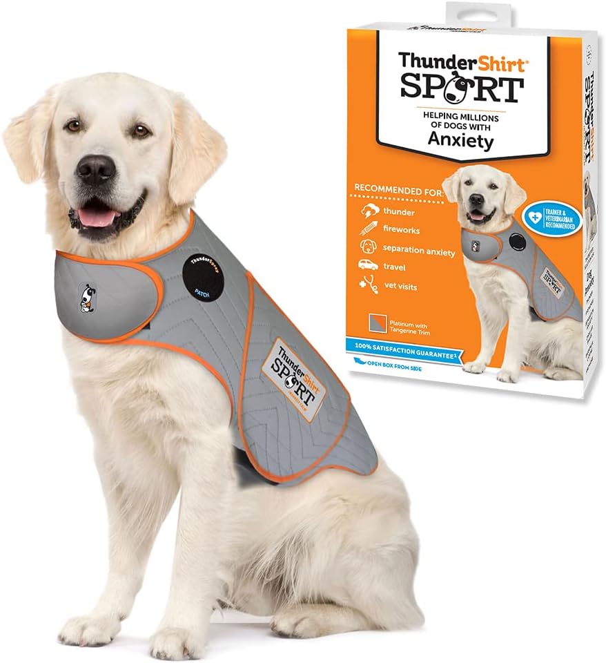 ThunderShirt for Dogs Calming Anxiety Vest, X Large, Platinum Sport | Skin-Friendly Dog Anxiety Shirt, Helps Reduce Stress from Thunder, Fireworks & Travel | X-Large / Platinum | Main product image