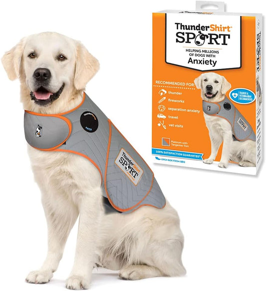 ThunderShirt for Dogs Calming Anxiety Vest, X Large, Platinum Sport | Skin-Friendly Dog Anxiety Shirt, Helps Reduce Stress from Thunder, Fireworks & Travel | X-Large / Platinum | Main product image