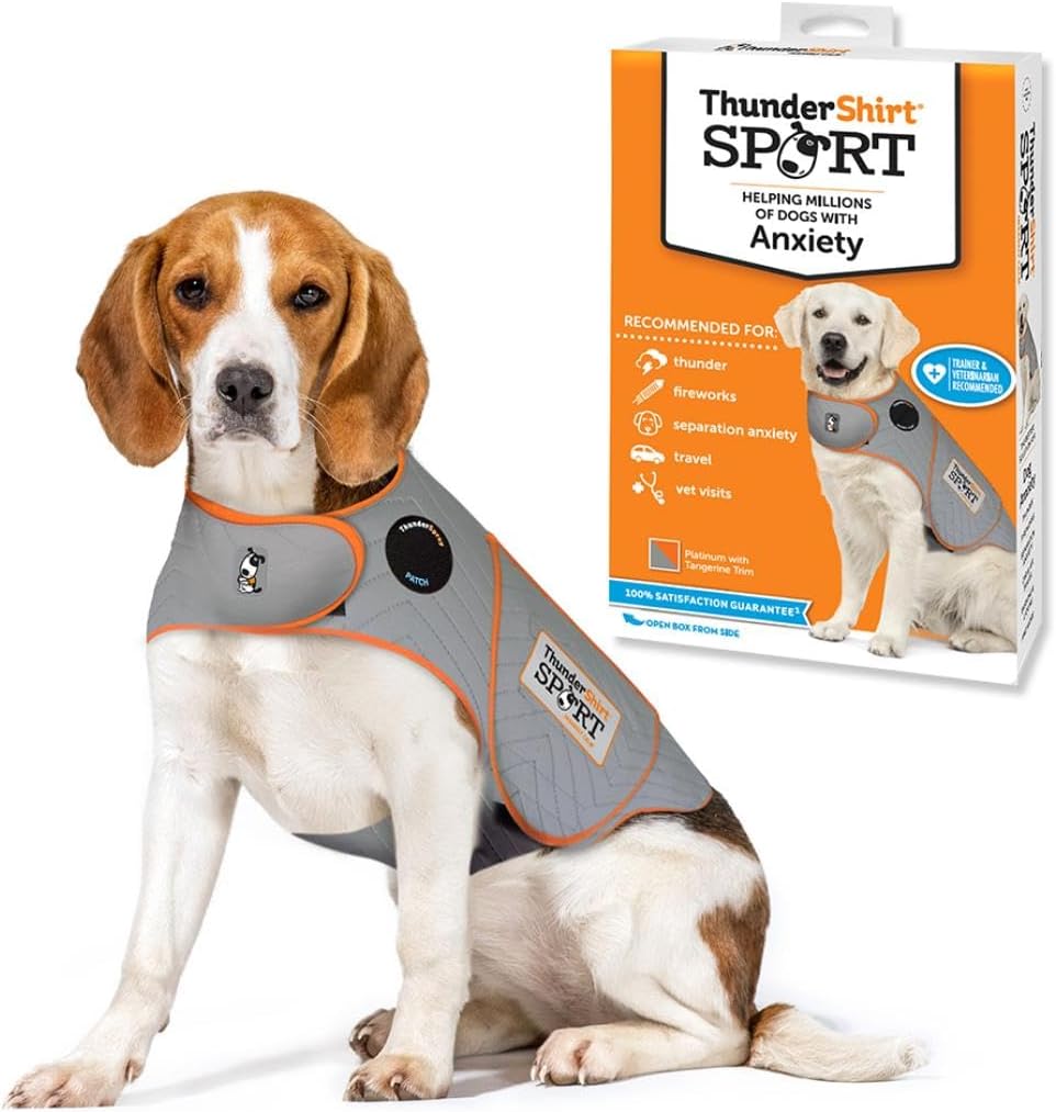 ThunderShirt for Dogs Calming Anxiety Vest, X Large, Platinum Sport | Skin-Friendly Dog Anxiety Shirt, Helps Reduce Stress from Thunder, Fireworks & Travel