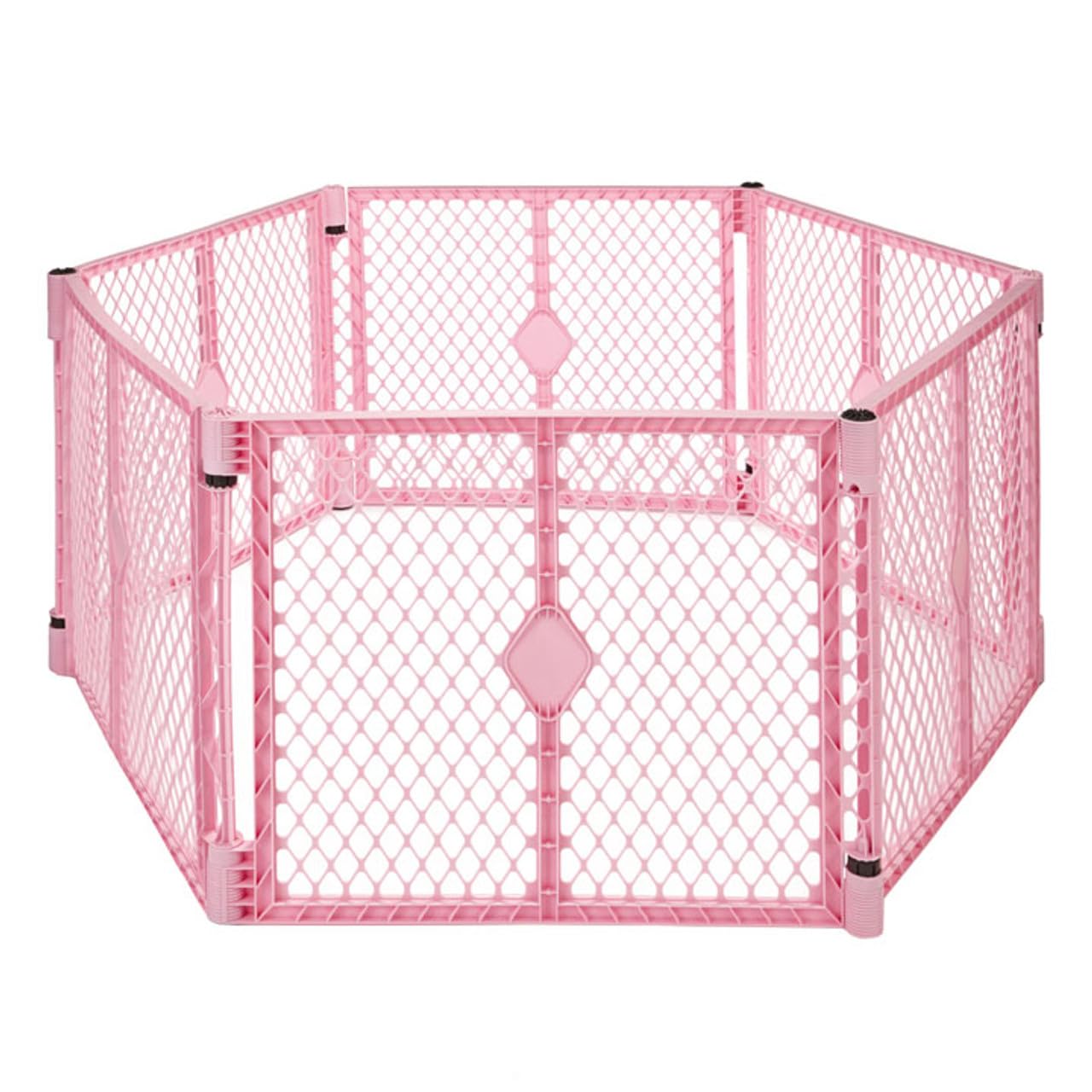 Superyard Duo 6-Panel Baby Playard or Wall Mount Barrier; Lt Gray | Portable, Durable, For Babies and Toddlers, Freestanding, Expandable Modular Sizing, Indoor or Outdoor Use, Made in USA