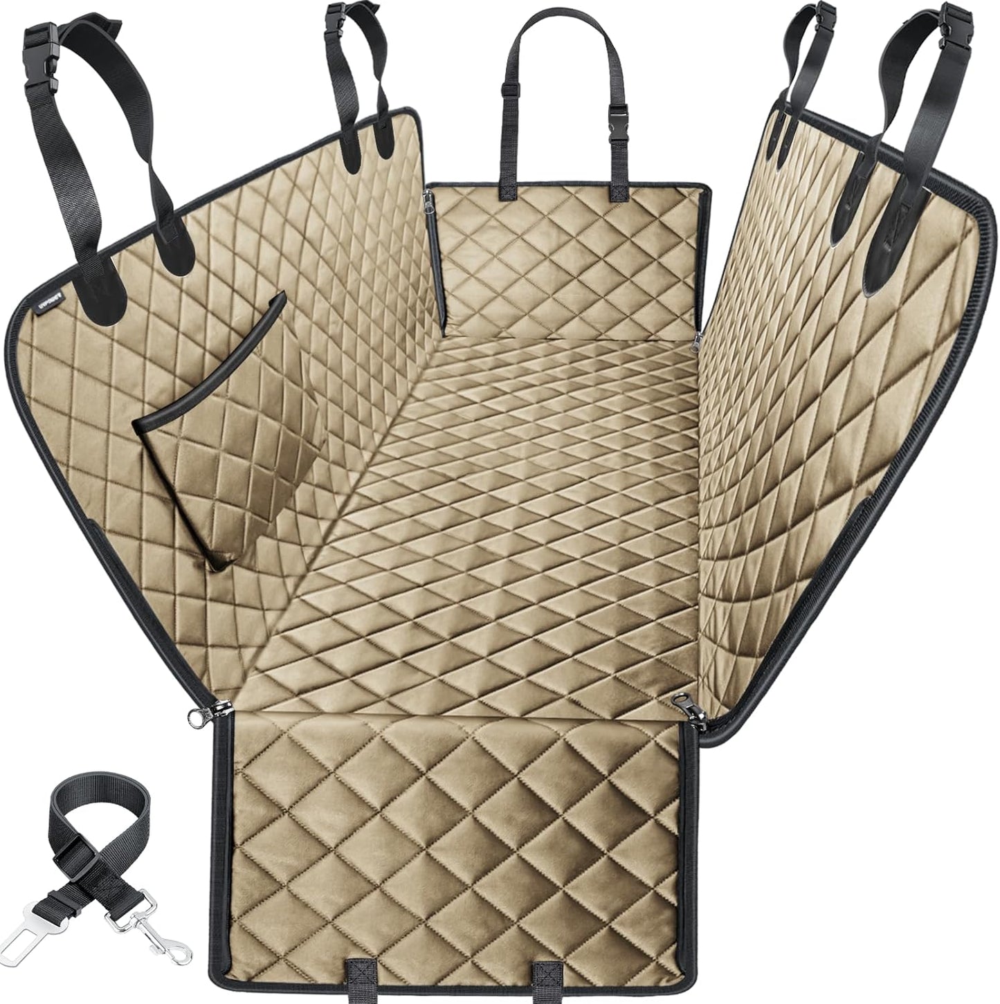URPOWER Dog Car Seat Cover for Back Seat | Color: Light Brown | Size: Standard - 54" Length | Variant main image