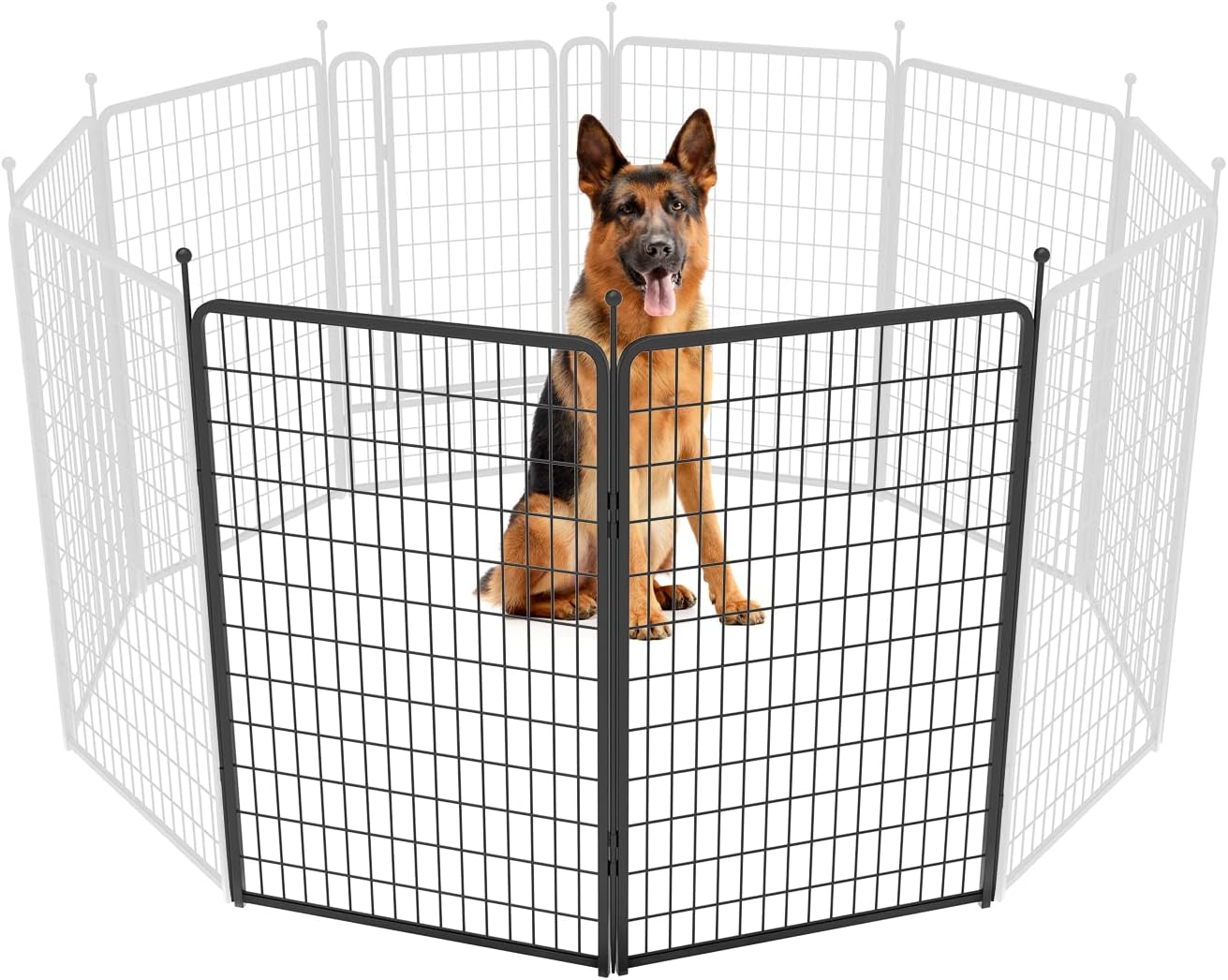 Rollick Dog Playpen, Indoor, Yard & RV Camping, 24" H, 8 Panels | Easy setup, Heavy-duty, DIY layouts, Walk-through gate, for Puppies & Small Dogs, Patented
