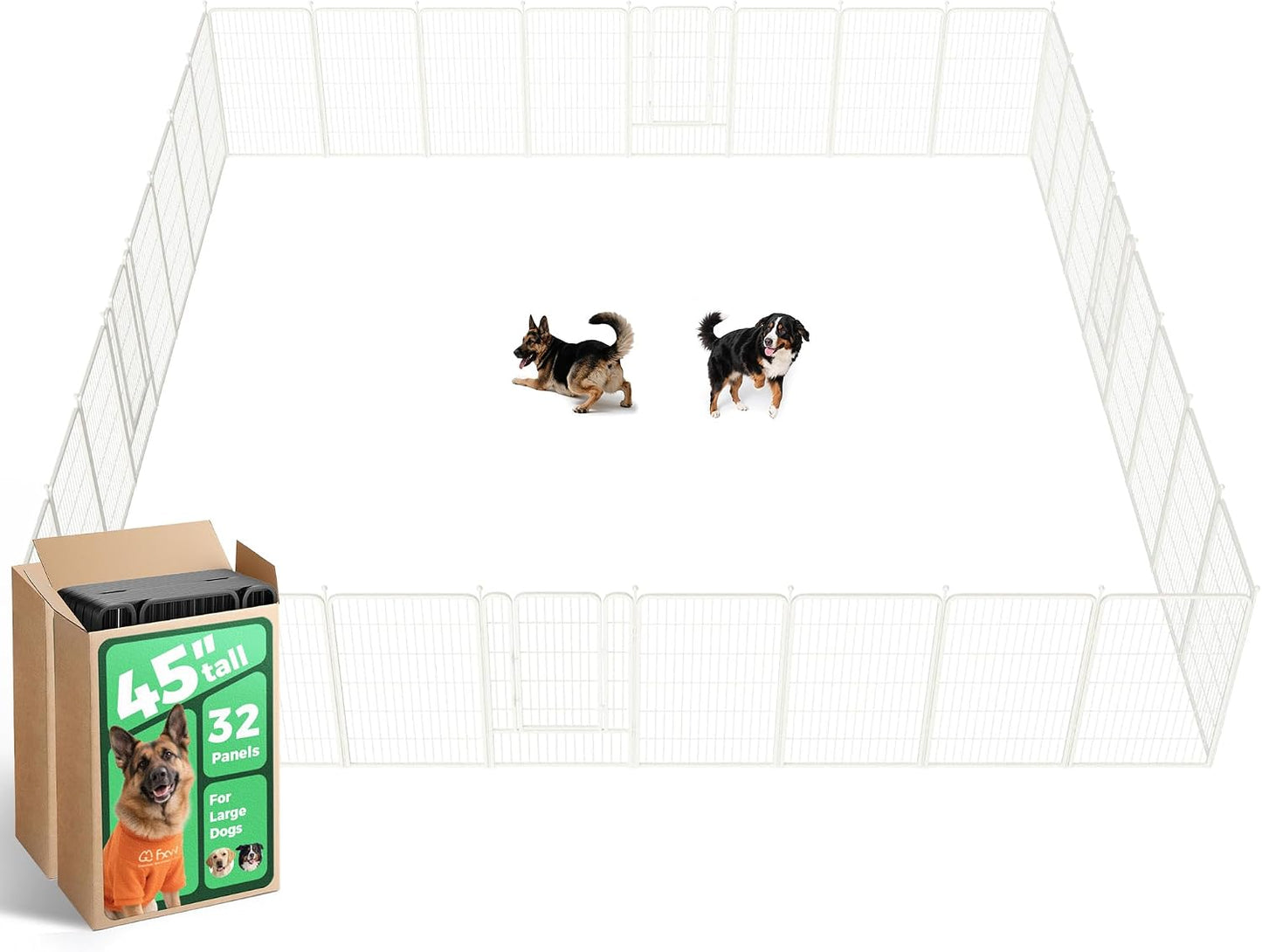 Rollick Dog Playpen, Indoor, Yard & RV Camping, 24" H, 8 Panels | Easy setup, Heavy-duty, DIY layouts, Walk-through gate, for Puppies & Small Dogs, Patented