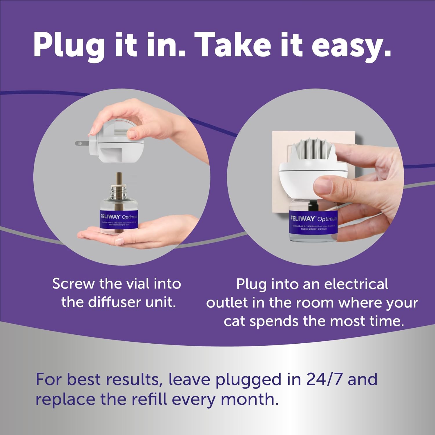 FELIWAY Optimum Cat Calming Pheromone Diffuser Refill - 6 Pack | Advanced Support to Help Reduce Urine Spraying, Scratching, Fighting & Hiding Due to Stress, 180 Day Supply | Product image 8