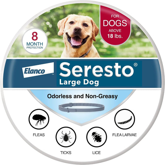 Seresto Flea & Tick Collar For Dogs Over 18 lbs., Treatment & Prevention, Vet-Recommend, 8 Month Protection | 1 Pack | Main product image