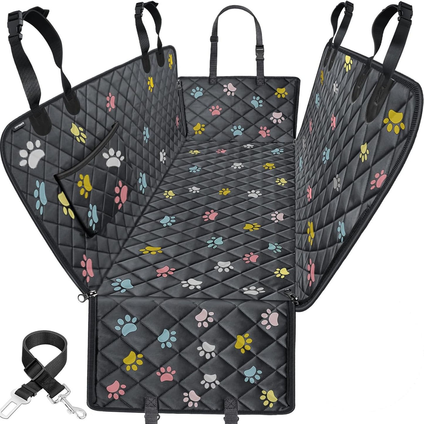 URPOWER Dog Car Seat Cover for Back Seat | Color: Colorful | Size: Standard - 54" Length | Variant main image