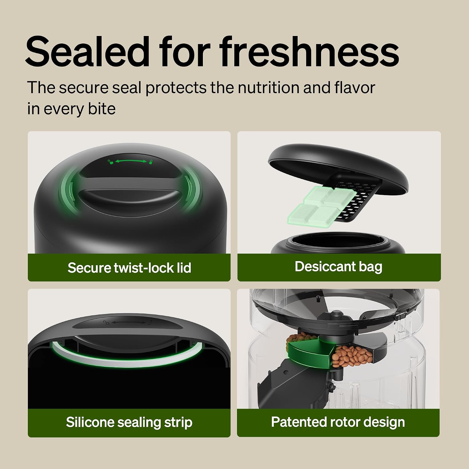 PETLIBRO Automatic Cat Feeder, 5G WiFi Automatic Dog Food Dispenser with Freshness Preservation, 5L Timed Pet Feeder with Low Food Sensor, Up to 10 Meals Per Day, Granary Black | Product image 4