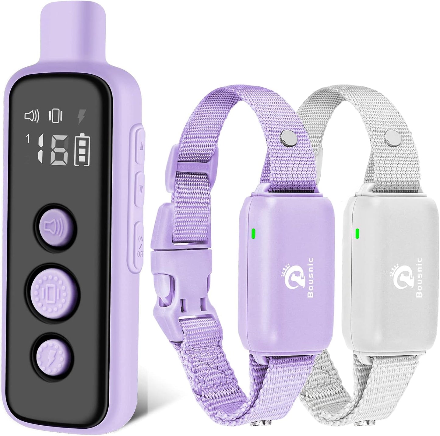 Dog Shock Collar for 2 Dogs - (8-120lbs) Waterproof Rechargeable Electric Dog Training Collar with Remote for Small Medium Large Dogs with Beep Vibration Safe Shock Modes(Grey)