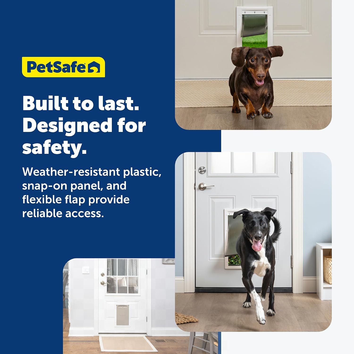 PetSafe Plastic Pet Door, Large | Snap-On Closing Panel, Fits Interior/Exterior Doors 1/16-2 in Thick, Easy DIY Install | Product image 5