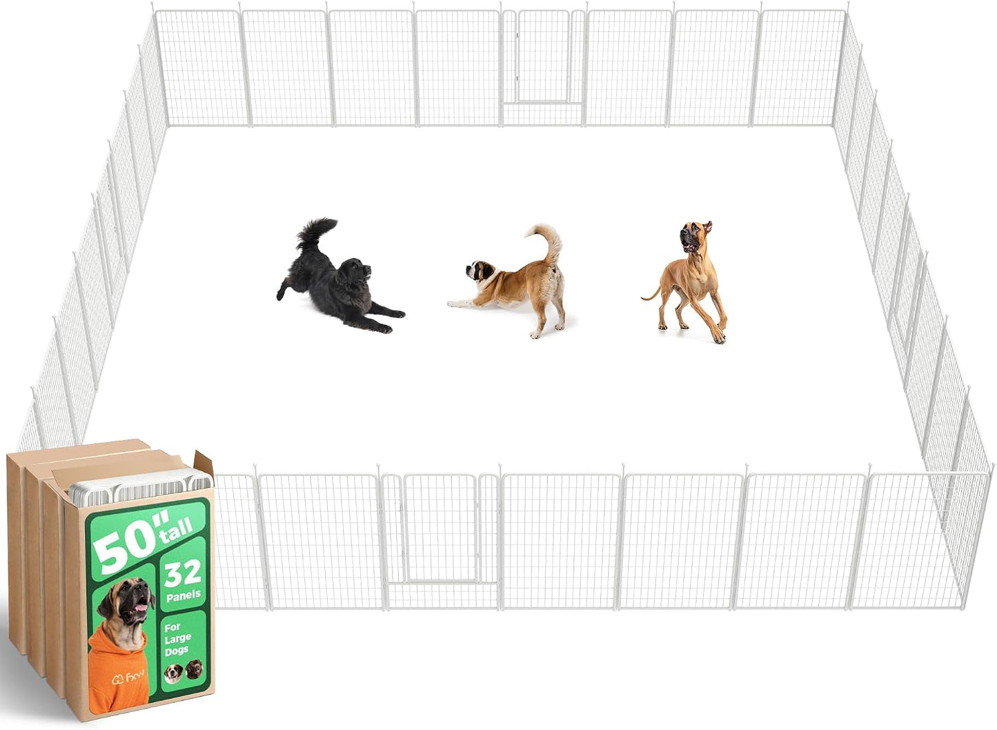Rollick Dog Playpen, Indoor, Yard & RV Camping, 24" H, 8 Panels | Easy setup, Heavy-duty, DIY layouts, Walk-through gate, for Puppies & Small Dogs, Patented