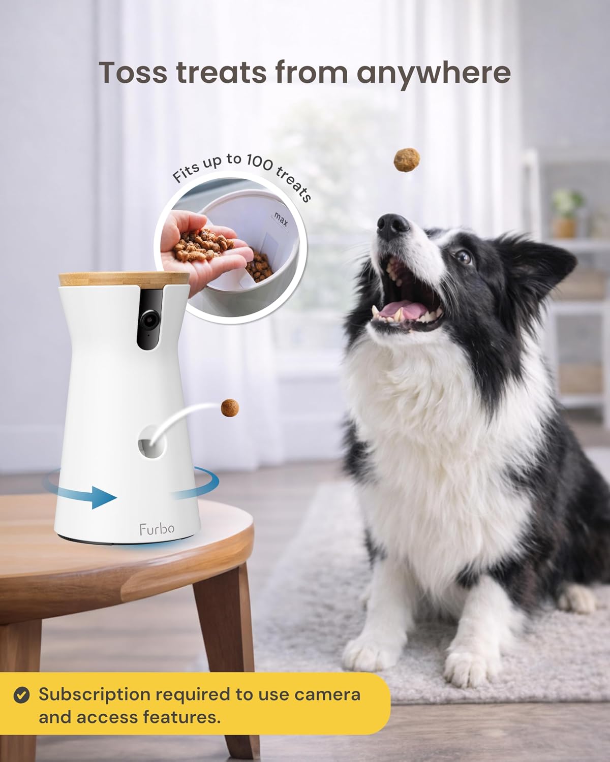 Furbo 360° Dog Camera [Paid Plan Required to Activate] | Stay connected with AI Dog & Home Safety Alerts, Treat Toss, Auto-Tracking, Video History, 2-Way Audio (Subscription 3mo min) | Product image 6