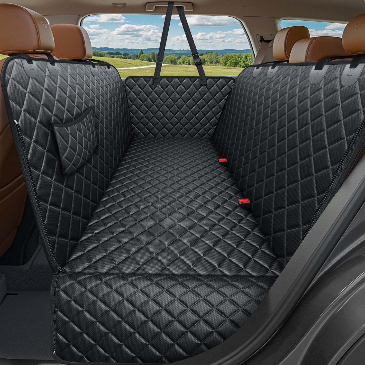 URPOWER 900D Heavy Duty Dog Seat Cover for Back Seat | Color: Textured Black | Size: Standard - 54" Length | Variant main image