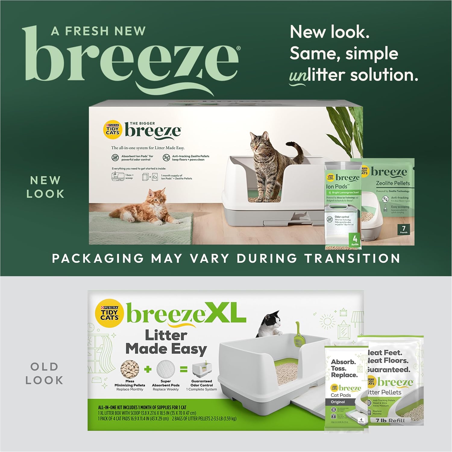 Purina Tidy Cats Breeze Litter Box System Kit with Pellet Cat Litter, XL Litter Box and Litter Box Pads | Product image 2