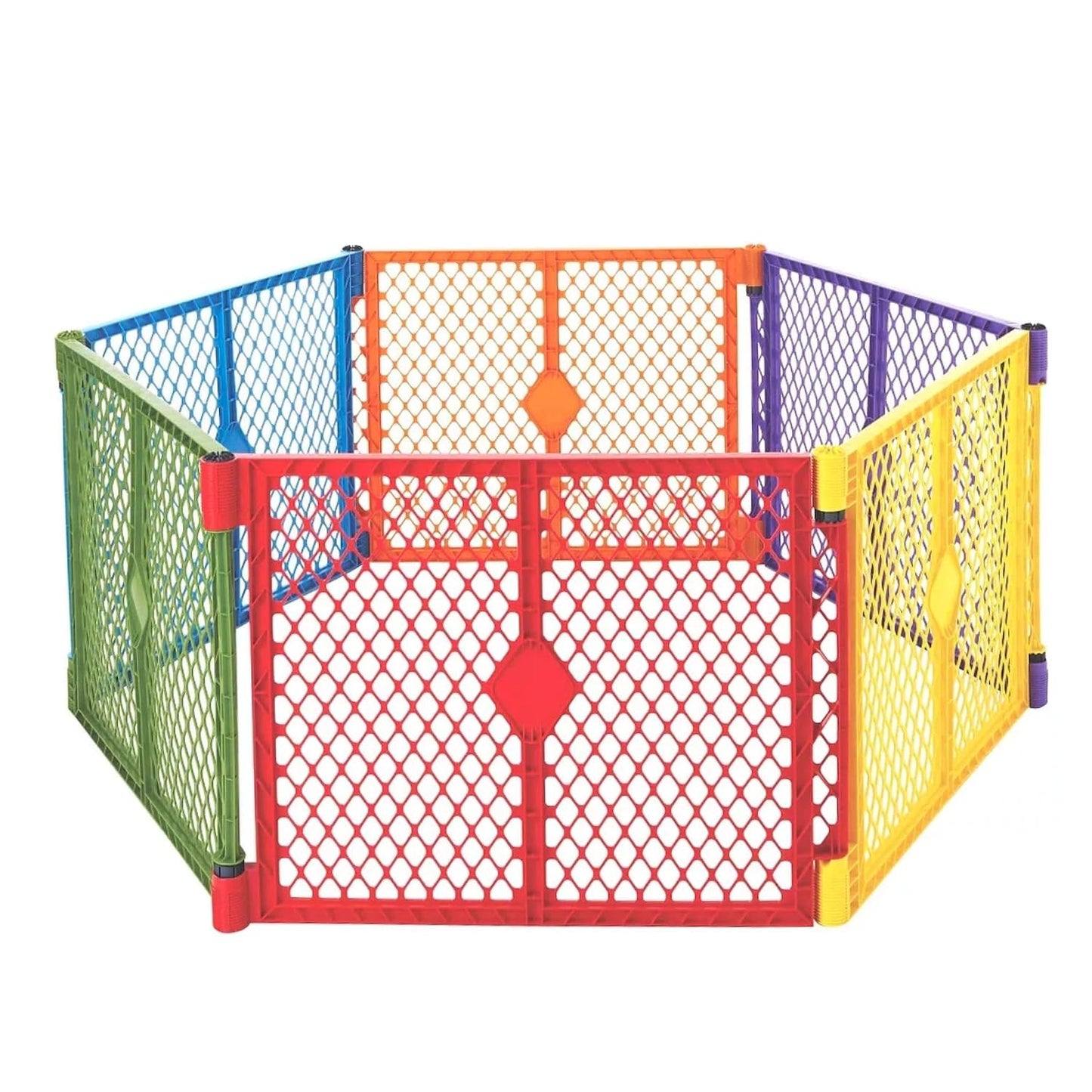 Superyard Duo 6-Panel Baby Playard or Wall Mount Barrier; Lt Gray | Portable, Durable, For Babies and Toddlers, Freestanding, Expandable Modular Sizing, Indoor or Outdoor Use, Made in USA