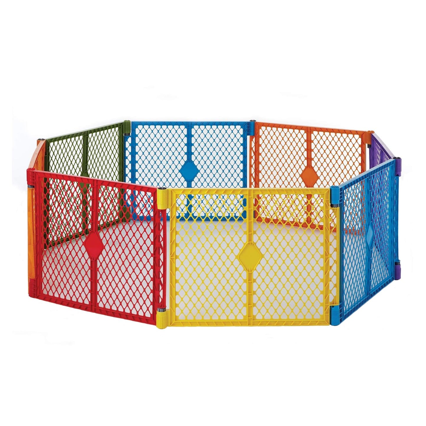 Superyard Duo 6-Panel Baby Playard or Wall Mount Barrier; Lt Gray | Portable, Durable, For Babies and Toddlers, Freestanding, Expandable Modular Sizing, Indoor or Outdoor Use, Made in USA