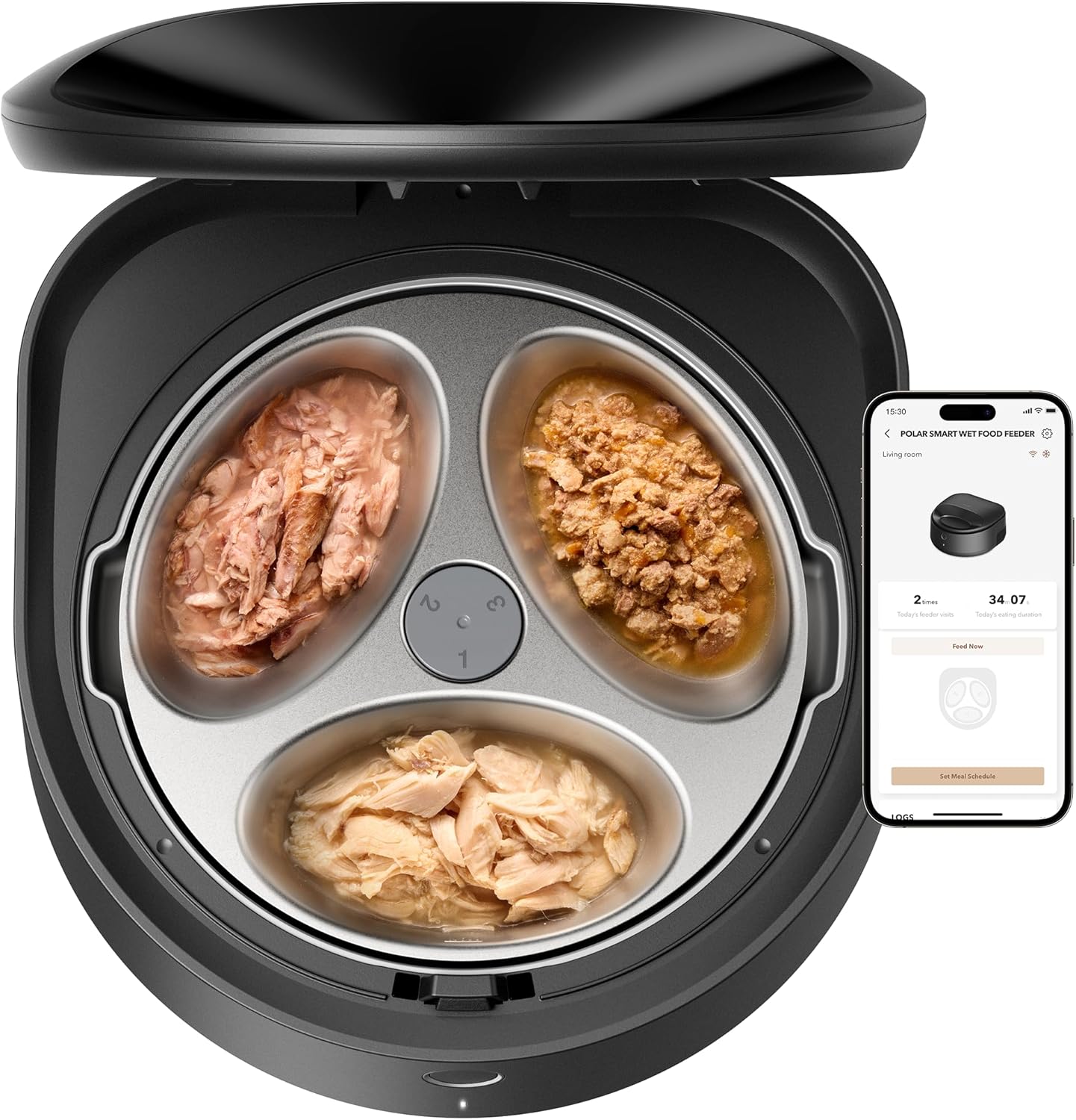 PETLIBRO Automatic Wet Food Cat Feeder 2026 New Version with Semiconductor Cooling, Refrigerated 3 Fresh Meals in 3 Days, App-Controlled Pet Food Dispenser, Stainless Steel Bowl, Easy to Clean | Black / Feeder | Main product image