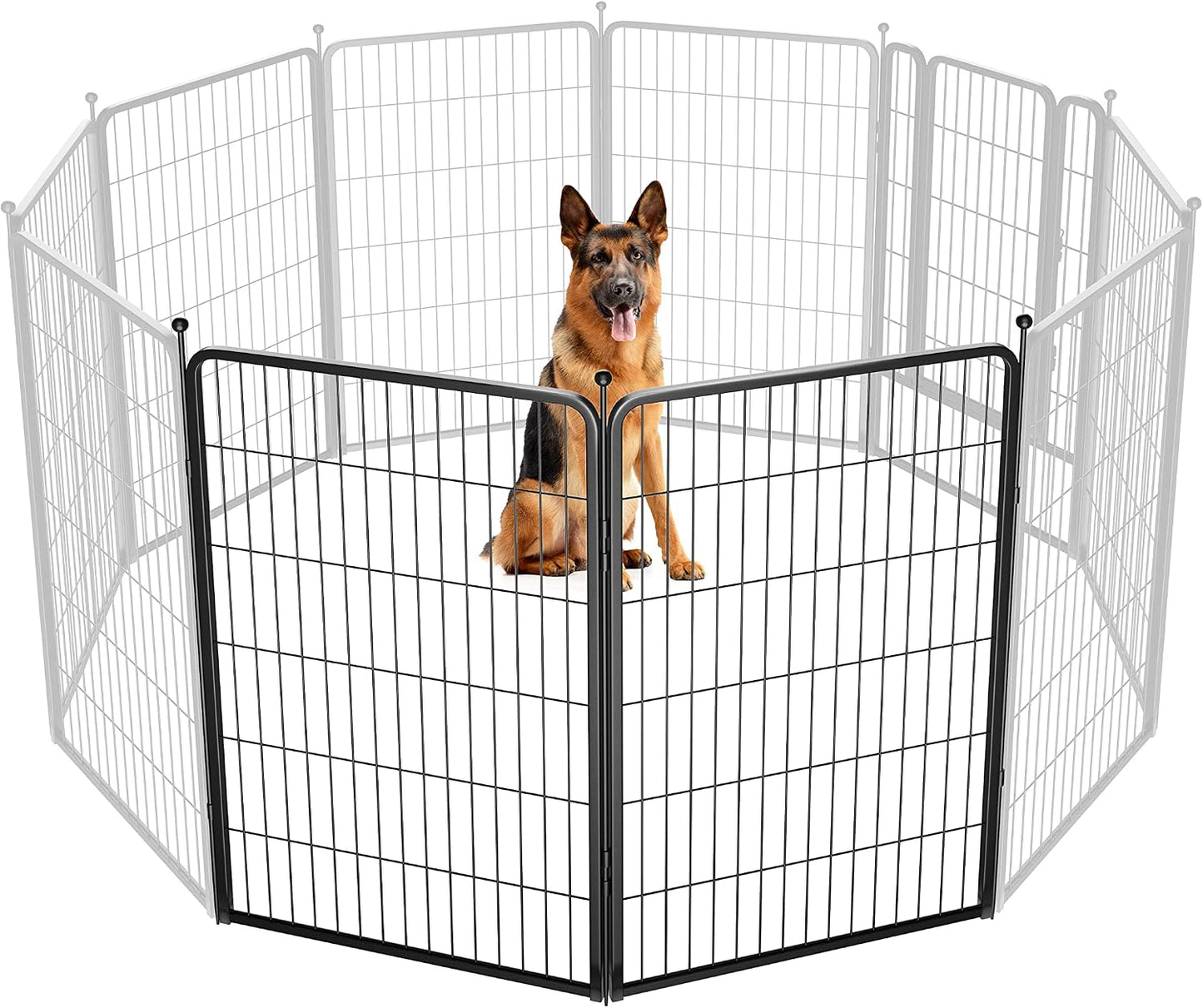 Rollick Dog Playpen, Indoor, Yard & RV Camping, 24" H, 8 Panels | Easy setup, Heavy-duty, DIY layouts, Walk-through gate, for Puppies & Small Dogs, Patented