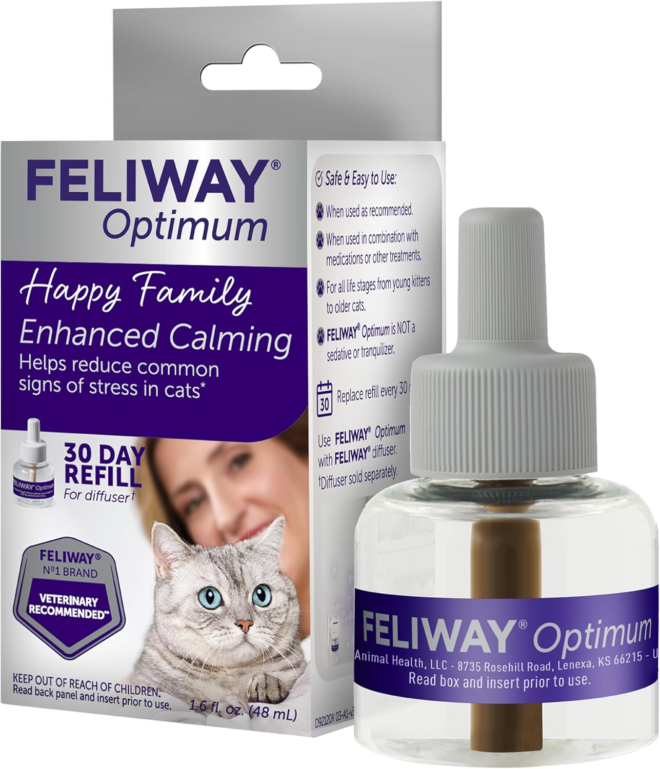 Cat Calming Pheromone Diffuser Refill - 6 Pack | Helps Create a Calm Home Environment for Multi-Cat Households | 180 Day Supply