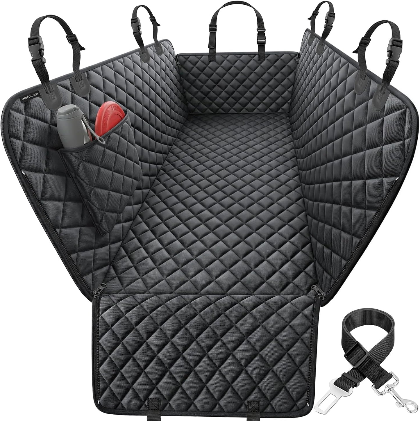 URPOWER Dog Car Seat Cover for Back Seat | Color: All Black | Size: Standard - 54" Length | Variant main image