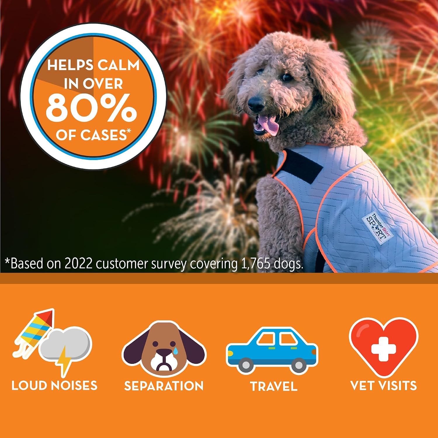 ThunderShirt for Dogs Calming Anxiety Vest, X Large, Platinum Sport | Skin-Friendly Dog Anxiety Shirt, Helps Reduce Stress from Thunder, Fireworks & Travel | Product image 4